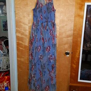 COPY - Candalite Full length gown floral blue